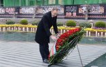 Prezident Xocalı abidəsi önündə-Fotolar