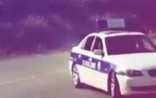 Yol polisi avtomobili ilə “avtoş”luq etdilər - VİDEO