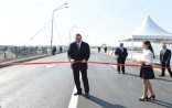 Prezident yeni qurulan avtomobil yolunun açılışında - Fotolar