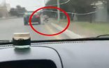 Bakıda dilənçi “Lexus”dan düşür - Video