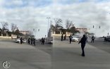 Bakıda yol polisinin maşını yandı – VİDEO