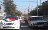 Qazaxda toy karvanında təhlükəli anlar yaşanıb, silahdan atəş açılıb - FOTOLAR