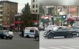 Bakıda vəzifəli şəxsin avtomobili təcili tibbi yardım maşınını vurdu - Video