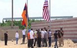 Azərbaycanla sərhəddə ABŞ bayrağı qaldırıldı - Foto
