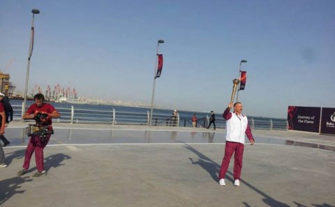 “Bakı 2015” məşəli yenidən İlham Əliyevdə- Fotolar