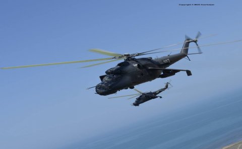Azərbaycanın hərbi helikopterləri cəbhə üzərində uçuşlar həyata keçiriblər