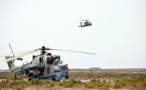 “TurAz Qartalı - 2015” təlimlərinə döyüş helikopterləri də qoşulub