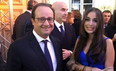Leyla Əliyeva Fransa prezidenti ilə görüşdü - Foto