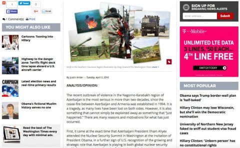 Ermənistanın məqsədi nə idi? - “The Washington Times”