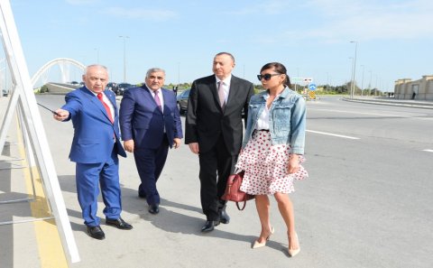 Prezident və xanımı Binə qəsəbəsində - Foto