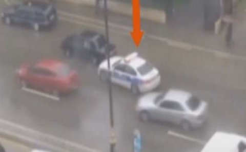 Bakıda yol polisi qaydanı belə pozur-VİDEO