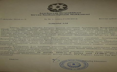 Səlim Müslümova Ucardan ünvanlı şikayət - 