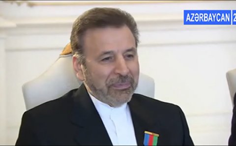 İranlı nazir İlham Əliyevin qəbuluna Azərbaycan bayrağı ilə gəldi – VİDEO