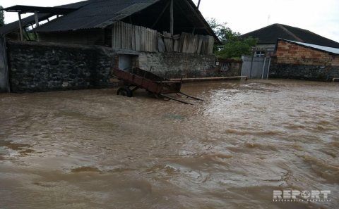 Azərbaycanda çay məcrasını dəyişdi, evləri su basdı, ev quşları öldü - FOTO