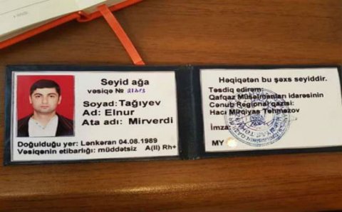 Seyid vəsiqəsi verən qazı: 