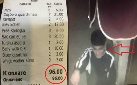 Polis Bakıda restoranda hesabı ödəməyən müştərini axtarır – VİDEO