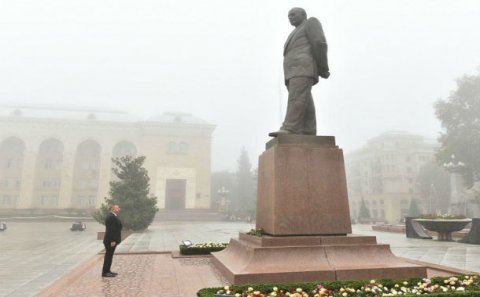 Prezident İlham Əliyev Gəncə şəhərinə gedib - FOTO