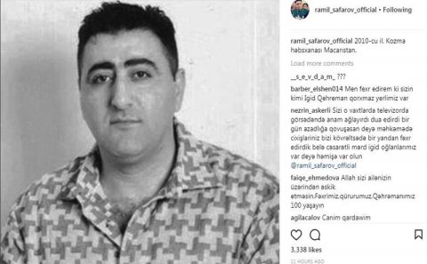 Ramil Səfərov həbsxana FOTOLARINI yaydı
