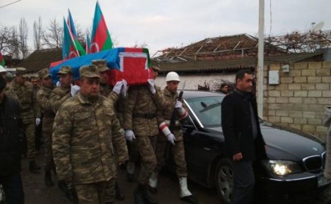 Şəhid hərbçimiz dəfn edildi - FOTOLAR