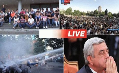 “Sarkisyan rədd ol!” - Ermənistan inqilabın BİR ADDIMLIĞINDA – FOTO/VİDEO