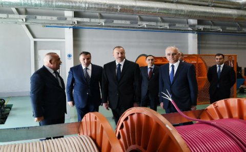 İlham Əliyev zavodun AÇILIŞINDA – FOTOLAR