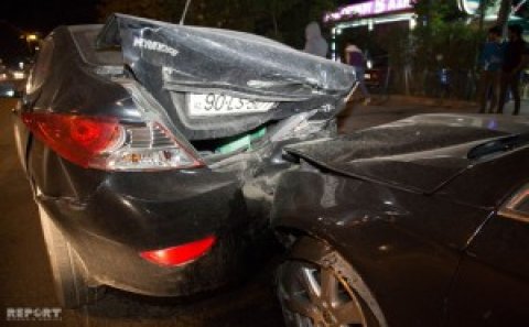 Sərxoş sürücü sükan arxasında yuxulayaraq qəza törədib - FOTO