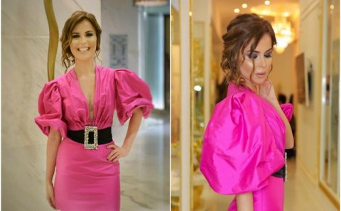 Sevda Yahyayeva qısa ətəyi və dərin sinə dekoltesi ilə OVSUNLADI - FOTO