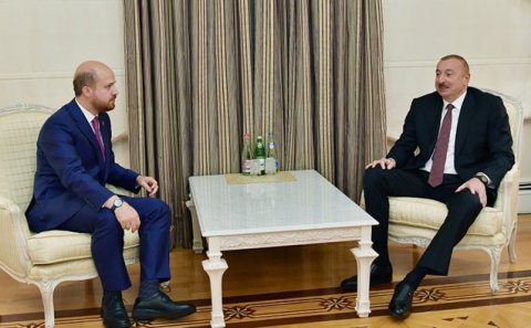 Prezident Ərdoğanın oğlu ilə görüşdü - Foto