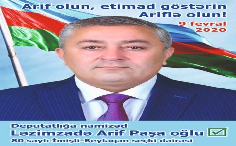 Arif Ləzimzadənin reytinqi sürətlə qalxır-80 saylı İmişli-Beyləqan seçki dairəsindən müstəqil  namizəd