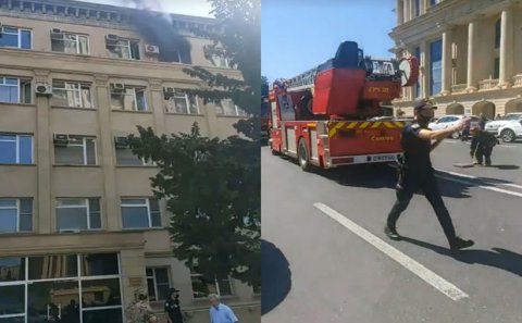 Bakıda nazirliyin binasında yanğın