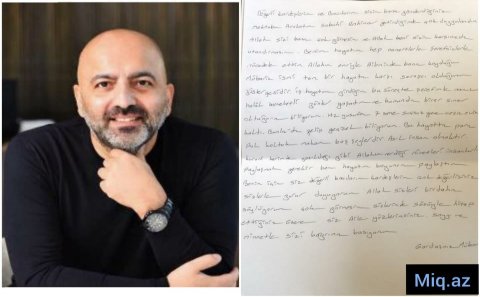 Mübariz Mənsimovdan MƏKTUB var: 