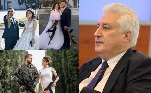 Xankəndidə nikah: cütlüklərə silah verilməsi... - Korotçenko