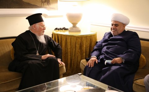 Qafqaz Müsəlmanları İdarəsinin sədri Bolonyada Konstantinopol Patriarxı I Varfolomeylə görüşüb