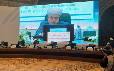Şeyxülislam Səudiyyə Ərəbistanında keçirilən konfransda çıxış edib – FOTOLAR