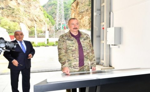 Dövlət başçısı “Kəlbəcər-1” kiçik SES-in açılışında iştirak etdi - FOTOLAR