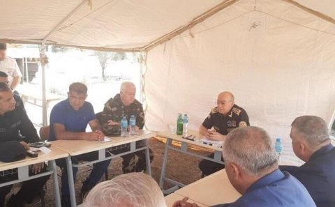 Kəmaləddin Heydərov yanğın baş vermiş ərazilərə helikopterlə baxış keçirib