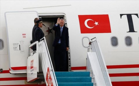 Türkiyə Prezidentinin təyyarəsi Zəngilan hava limanına enib