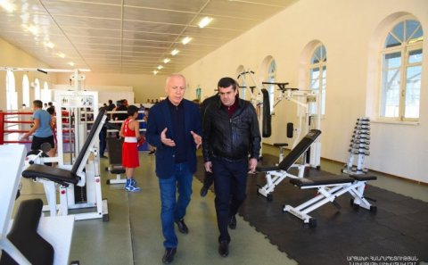 İnterpolla aradığımız Arayik Xocavəndin kəndində idman kompleksi açdı…-FOTOLAR
