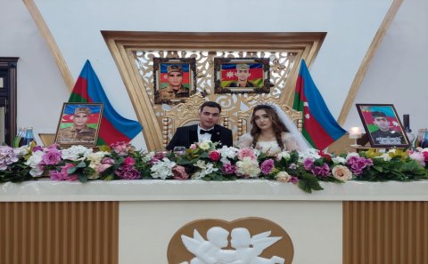 Masallıda şəhid qardaşı ilə şəhid bacısının toyu olub
