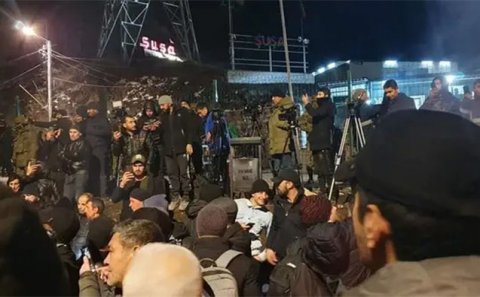Qarlı Şuşada bu gecəki aksiyadan - Fotolar