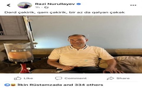 Razi Nurullayevin qəlyanla şəkil paylaşması müzakirələrə səbəb oldu – Deputat qanunu pozub?